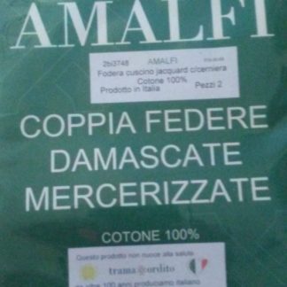 COPPIA FEDERE DAMASC. C/ZIP AMALFI BIANCO