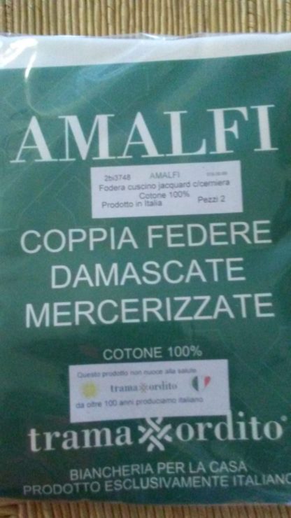 COPPIA FEDERE DAMASC. C/ZIP AMALFI BIANCO