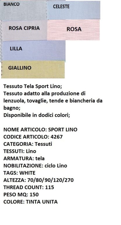 PURO LINO CM. 120 4267 BIANCO - immagine 2
