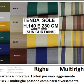 TENDA SOLE CM. 140 TINTA UNITA/RIGATA