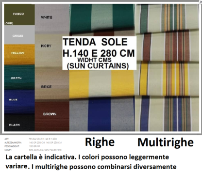 TENDA SOLE CM. 140 TINTA UNITA/RIGATA
