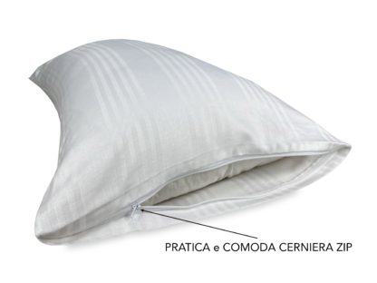 COPPIA SOTTOFEDERE DAMASC. FASCIATO CON ZIP - immagine 2