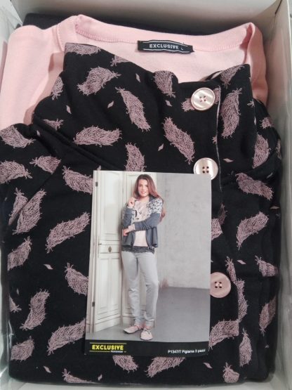 PIGIAMA FELP. D 3P LUNGO+GIACCA P1347 - immagine 2