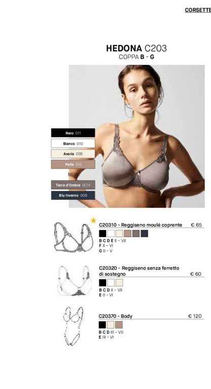 REGGISENO SENZA FERRETTO HEDONA C20320