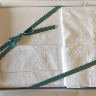 PARURE LENZ. COT. RICAMATO 2P EMOZIONI ITALANE