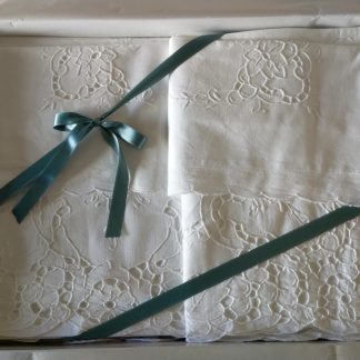PARURE LENZ. COT. 2P RICAMATO EMOZIONI ITALIANE