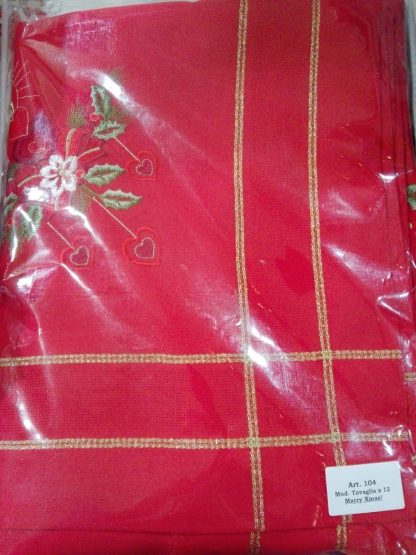 SERVIZIO NATAL. RAMIE RICAMATO 150x250 CON 12 TOV.LI 104 106 - immagine 2