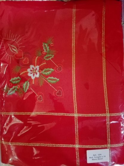 SERVIZIO NATAL. RAMIE RICAMATO 150x360 CON 18 TOV.LI 104 106 - immagine 2