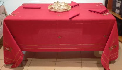 SERVIZIO NATAL. RAMIE RICAMATO 150x360 CON 18 TOV.LI 104 106