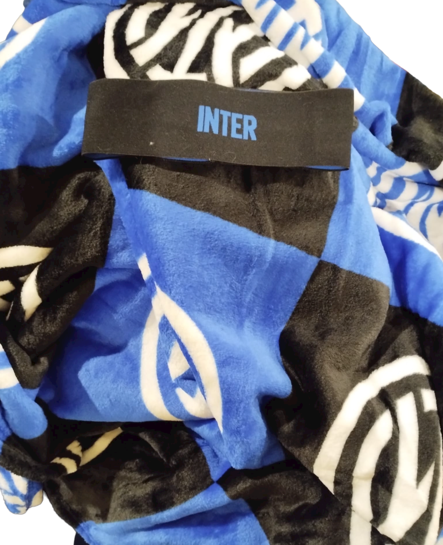 Inter, Coperta Plaid In Pile, 120x150, Nero/Azzurro