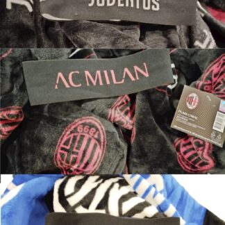 COPERTA CORAL 150x210 SOFT TOUCH JUVE MILAN INTER + ELASTICO