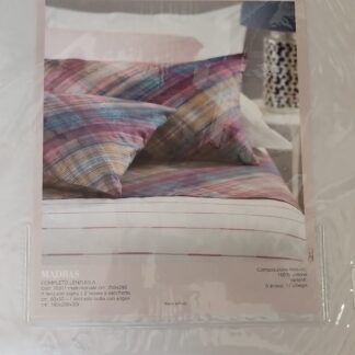 COMPLETO LENZUOLA P/COTONE STAMP. MADRAS