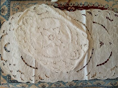 TRIS CENTRI 3P LINO INTAGLIO 5531 5496 - immagine 2