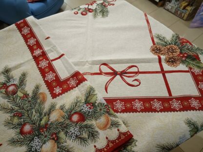 TOVAGLIA GOBELIN NATAL. 180/240/300 FIOCCO GHIRLANDA - immagine 2