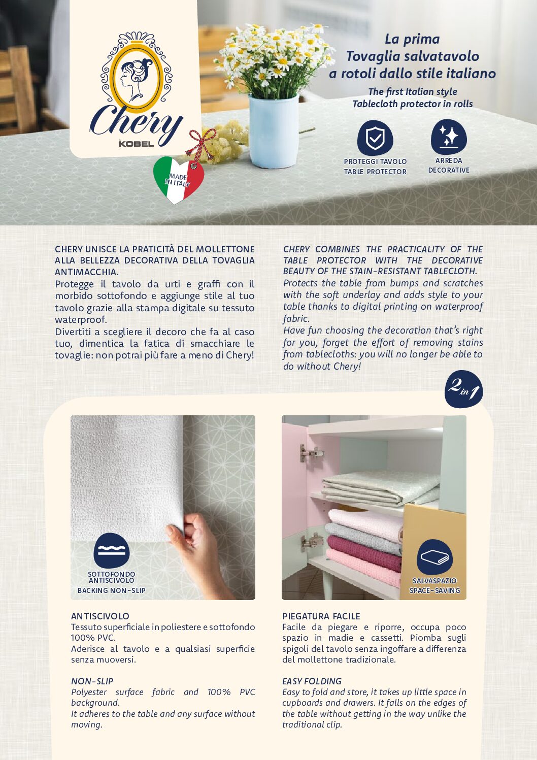 TOVAGL. MOLLETTONE CHERY ISCHIA CM. 140